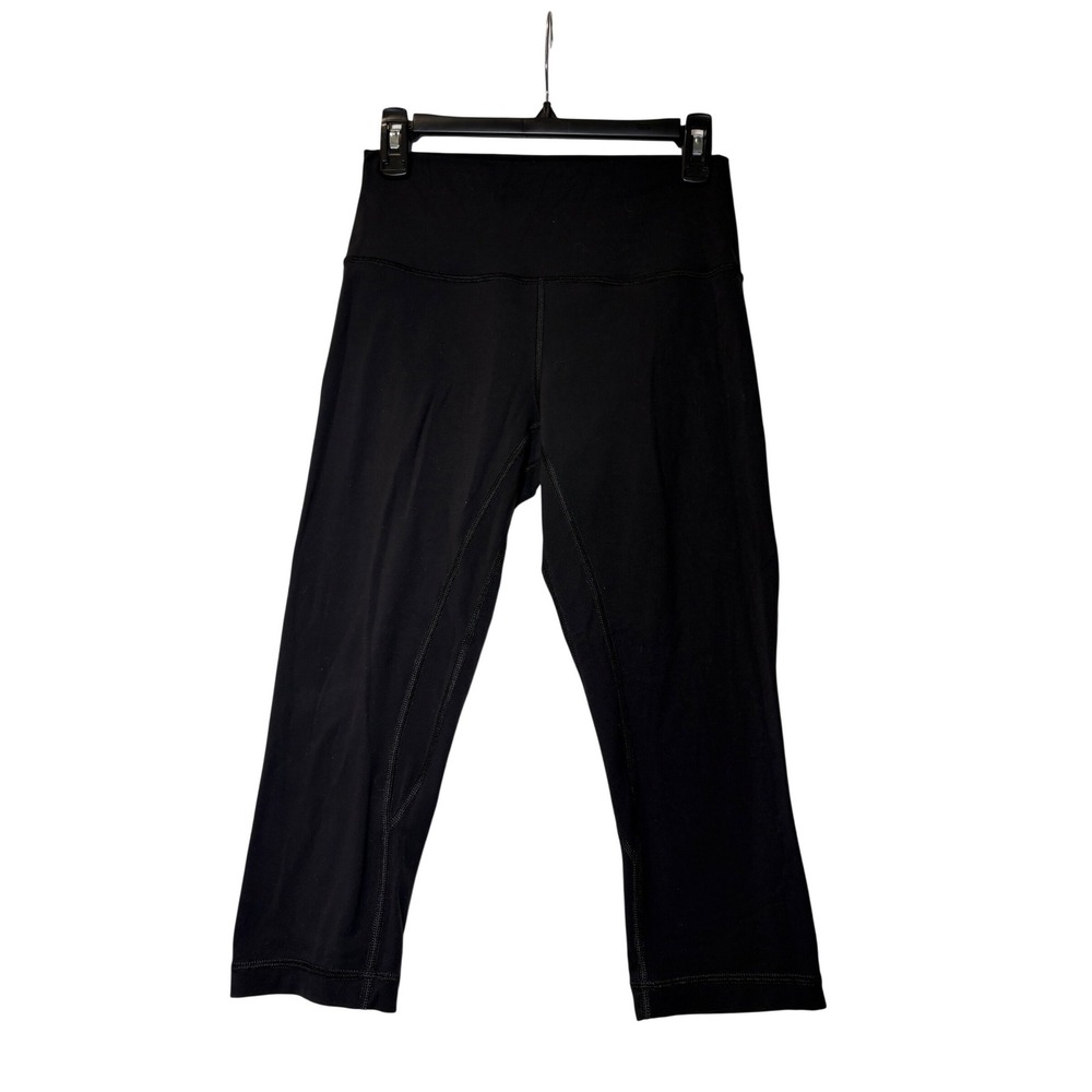 Lululemon Athletica Black High Rise Cropped Yoga Leggings Womens Size 8